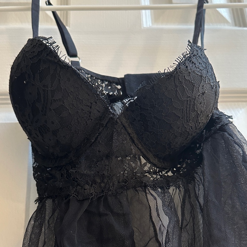 Victoria's Secret Black Sheer Lace Lingerie